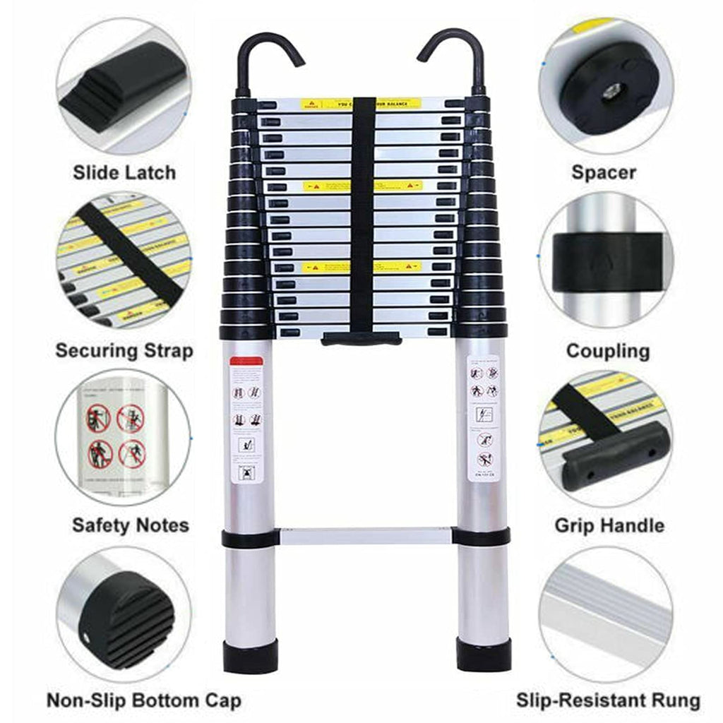 20.34 FT Aluminum Telescoping Ladder 330 Lb Capacity W218452