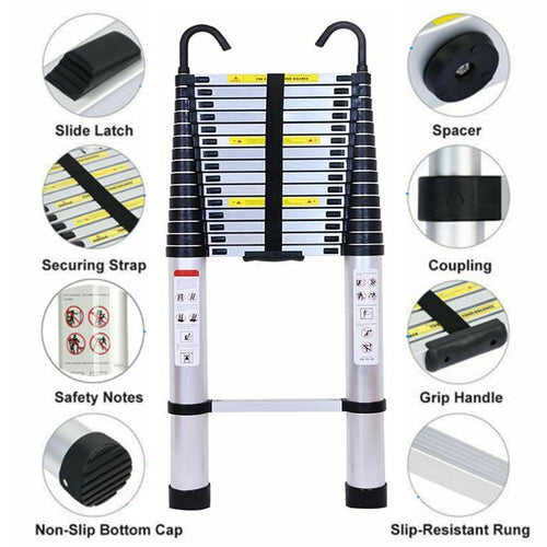 20.34 FT Aluminum Telescoping Ladder 330 Lb Capacity W218452