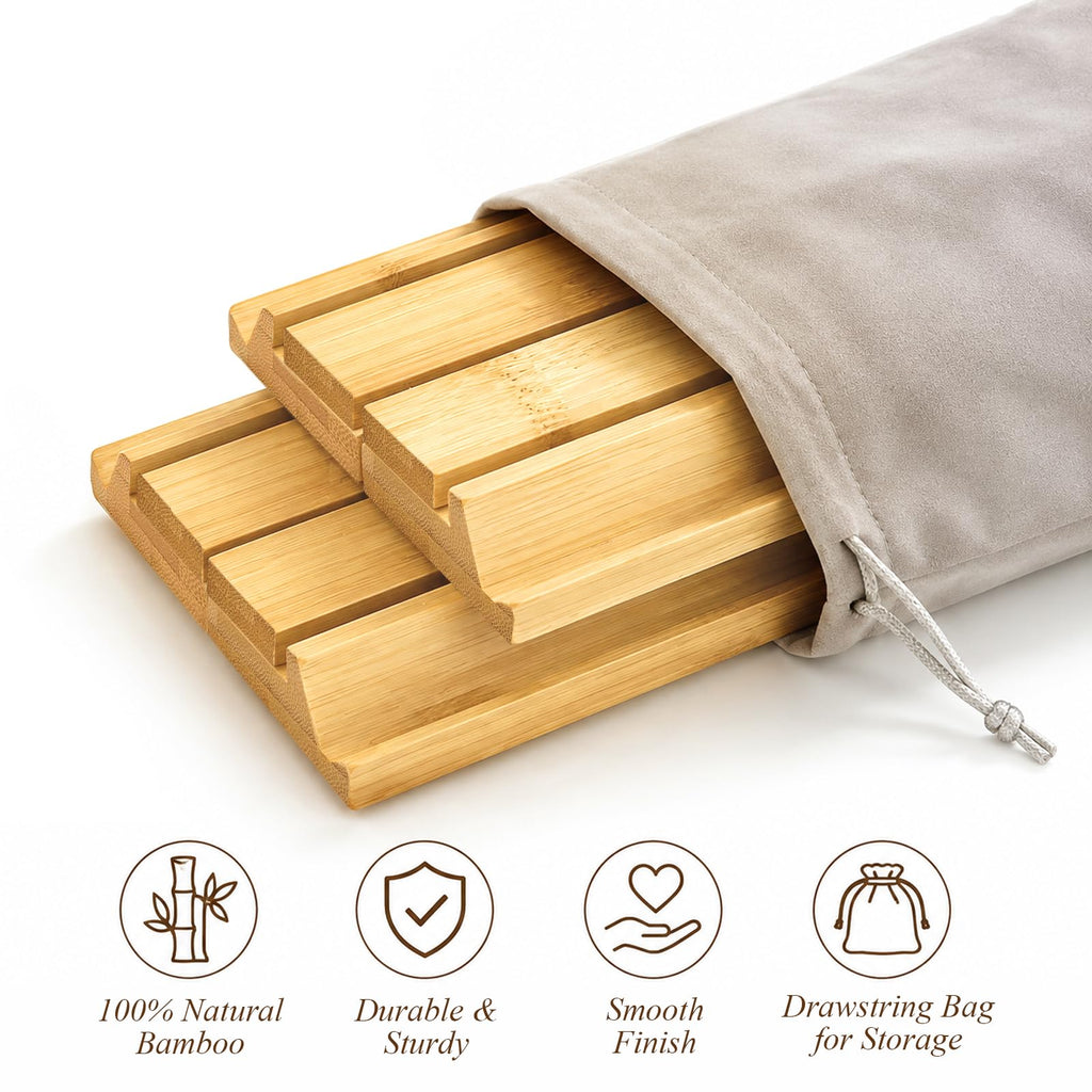 Bamboo Mahjong Racks with Pushers, Set of 4 K5393