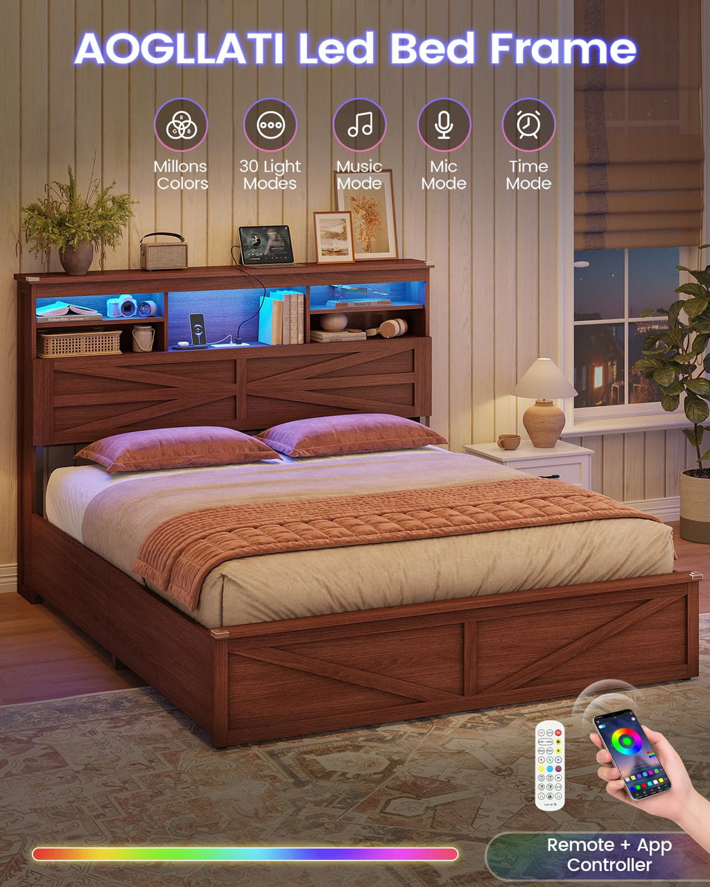 Queen Size Lift Up Storage Bed Frame X741