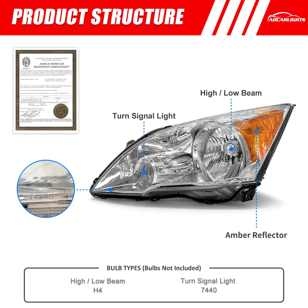 Honda Cr-V Halogen Headlight J674