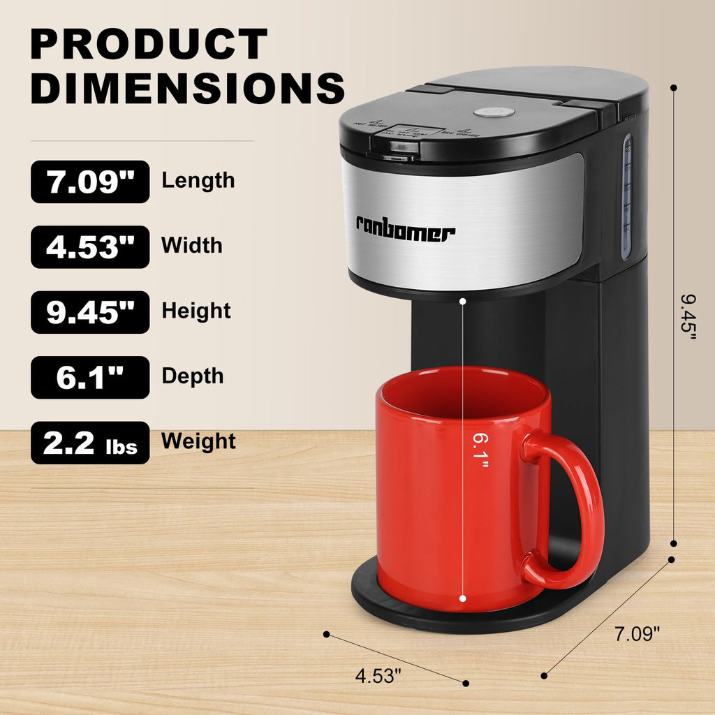 K Cup Single Serve Coffee Maker 2 in 1 J868920