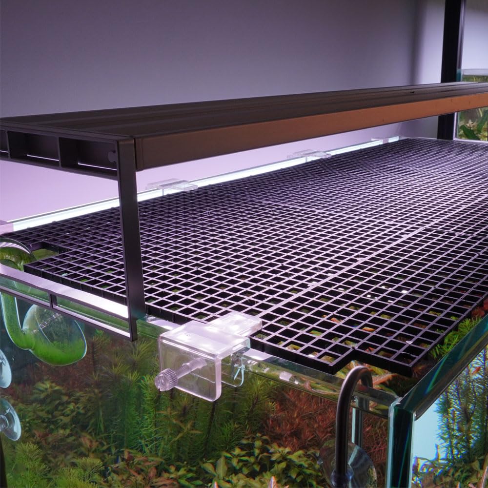 Fish Tank Anti-Jump Set, Aquarium Lid, 8 Pieces Plastic Grid with Brackets and Cable Ties V234