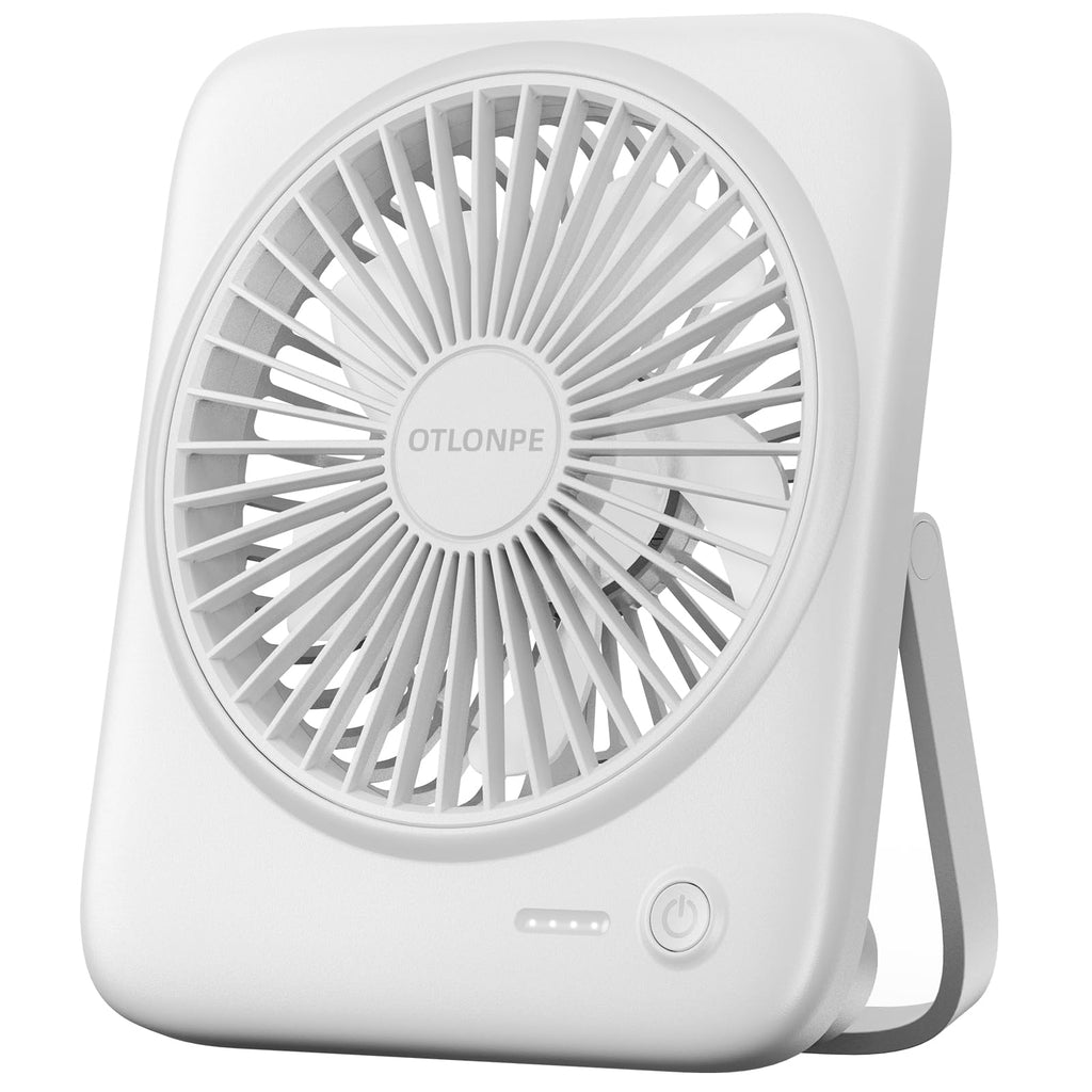Portable Rechargeable Desk Fan 4000mAh 4-Speed 6.5 Inch White M692277