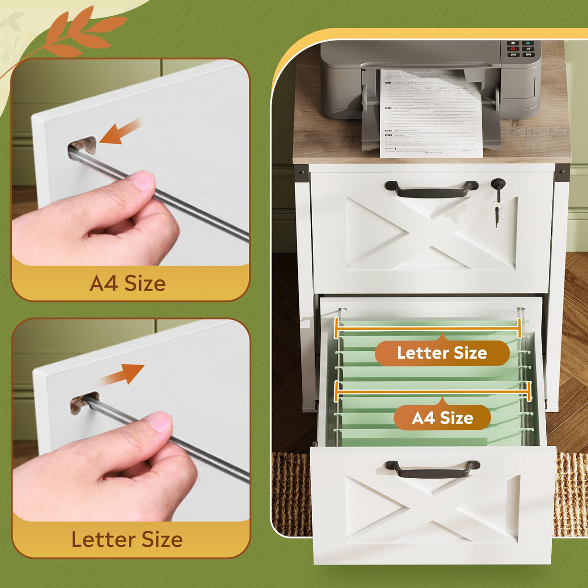 2-Drawer File Cabinet with Lock V835