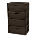 4 Drawer Plastic Storage Organizer Brown U75065