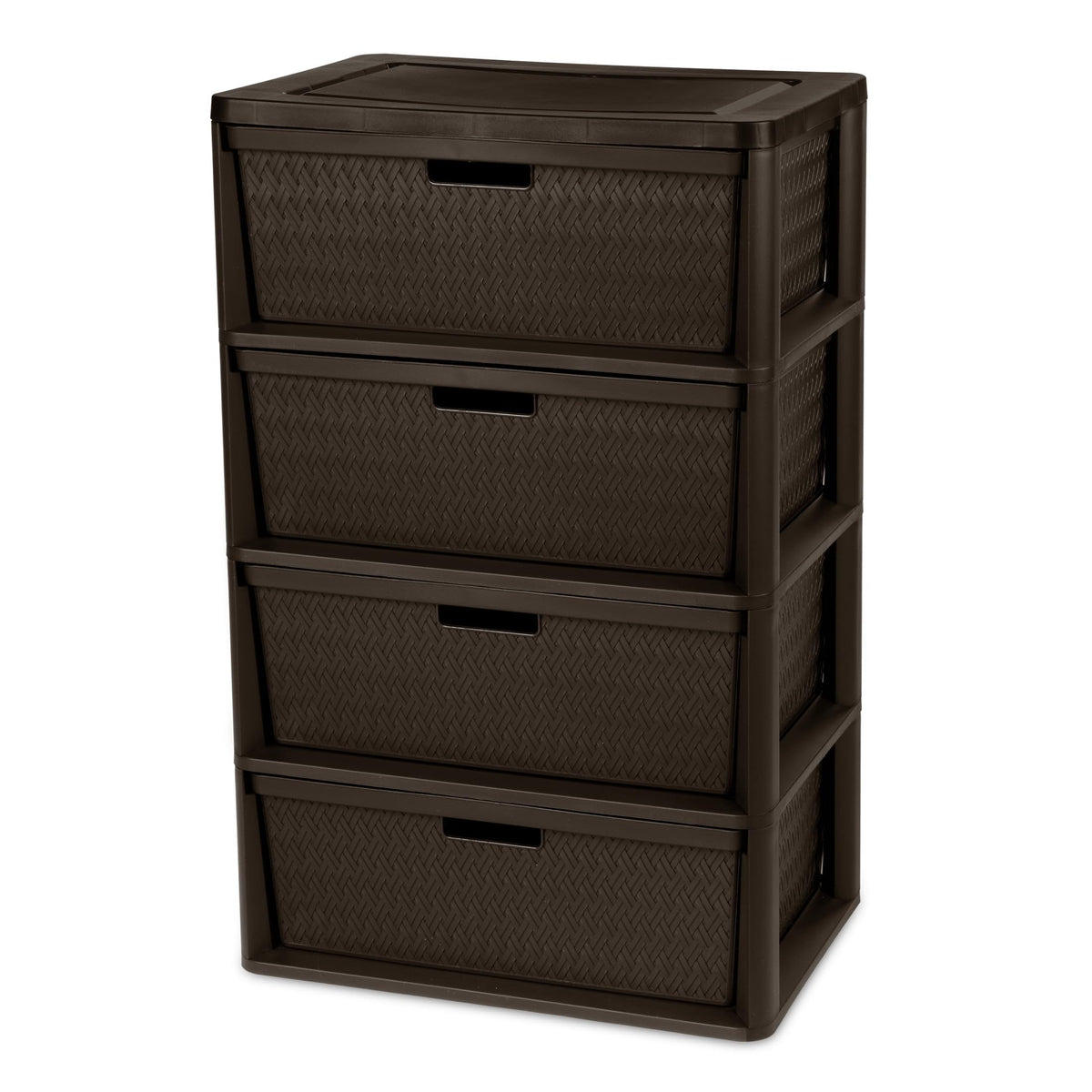 4 Drawer Plastic Storage Organizer Brown U75065