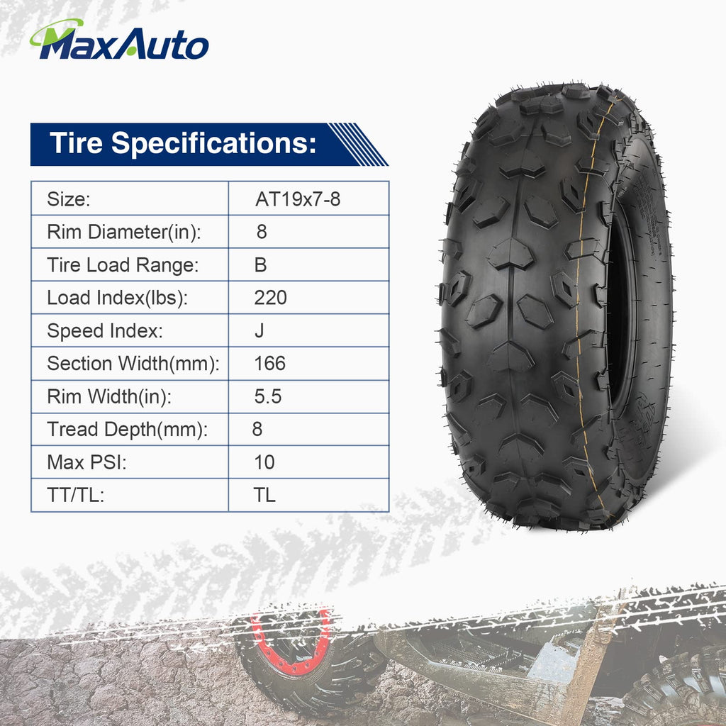 19x7-8 ATV UTV Off-Road Tires Set of 2 D619