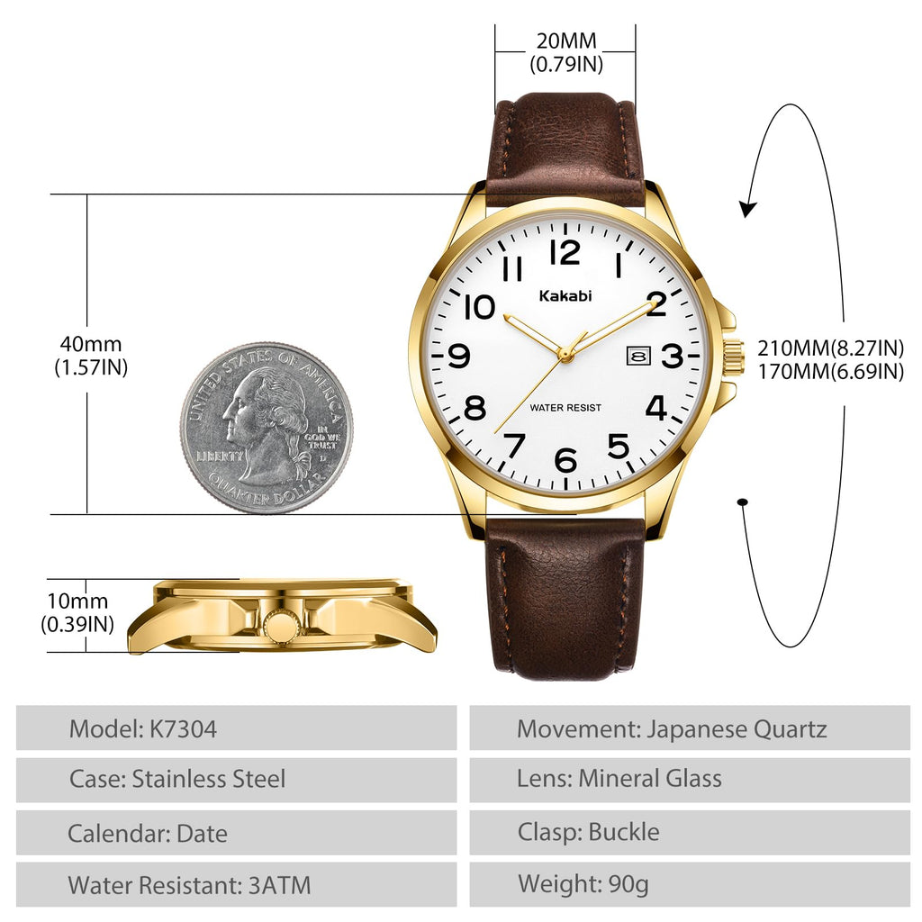 Men Fashion Minimalist Waterproof Quartz Analog Date Leather Strap Watch L578639