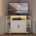 White Corner TV Stand with Storage V663483