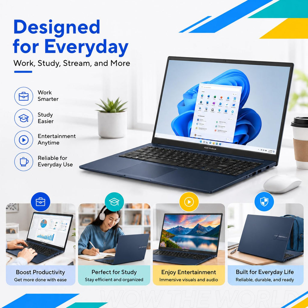 15.6" FHD IPS Laptop, 16GB DDR5 RAM, 256GB SSD, Windows 11 Home D559