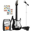 Kids Electric Guitar Set with Microphone & Amp Black I192820