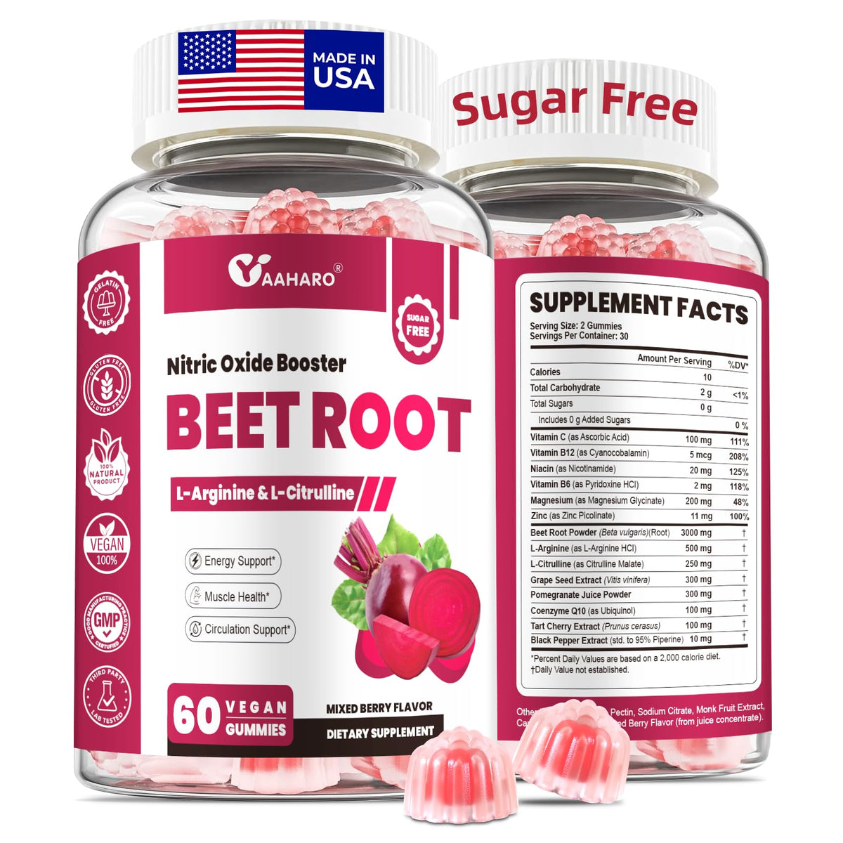 Beet Root Gummies Nitric Oxide Supplement F427