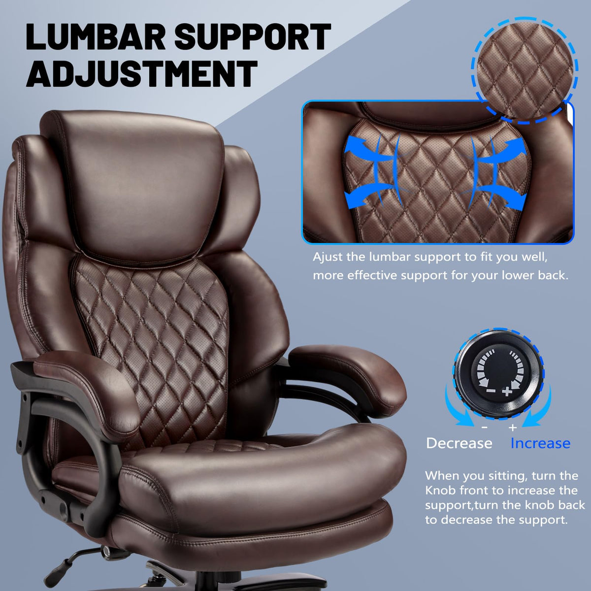 Big and Tall Office Chair with Adjustable Headrest R976