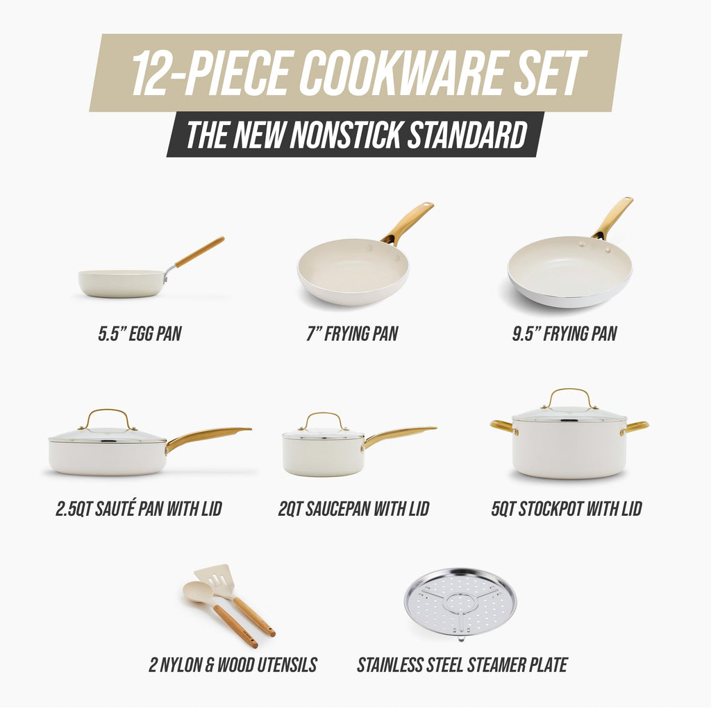 12 Piece Nonstick Ceramic Cookware Set J5959