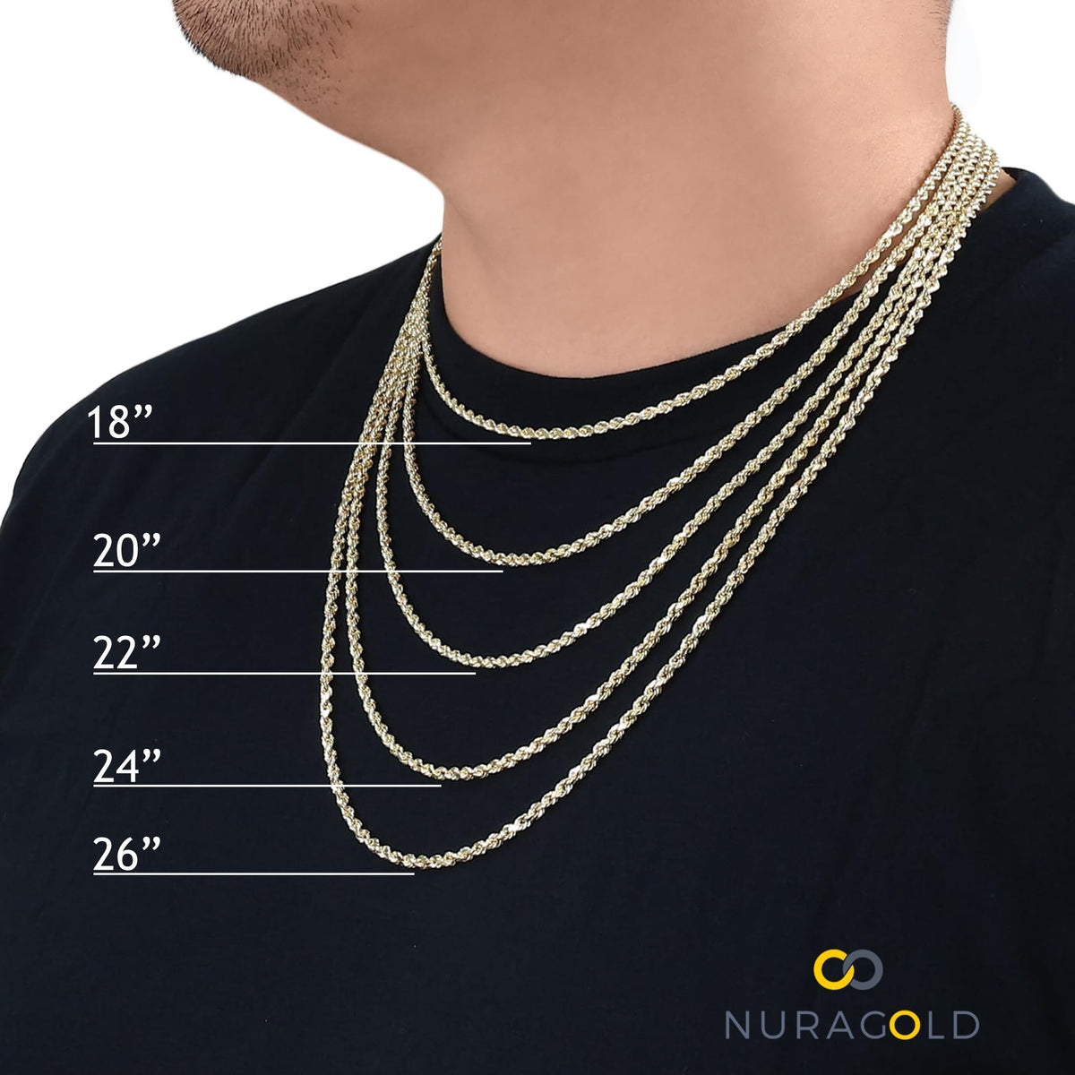 10k Yellow Gold Cuban Link Chain Necklace H60501