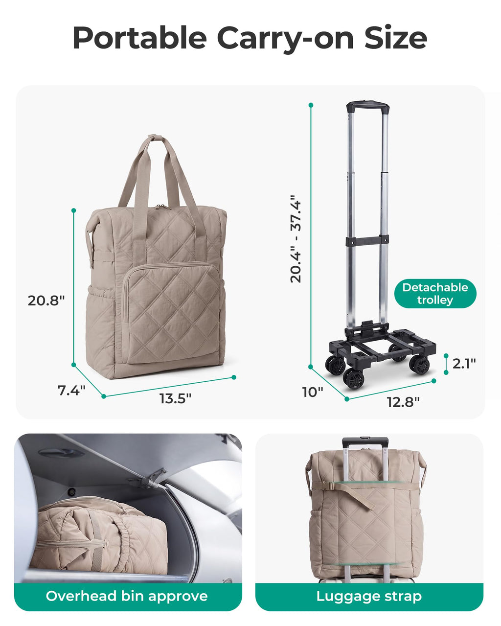 35L Rolling Duffle Bag with Wheels O75927