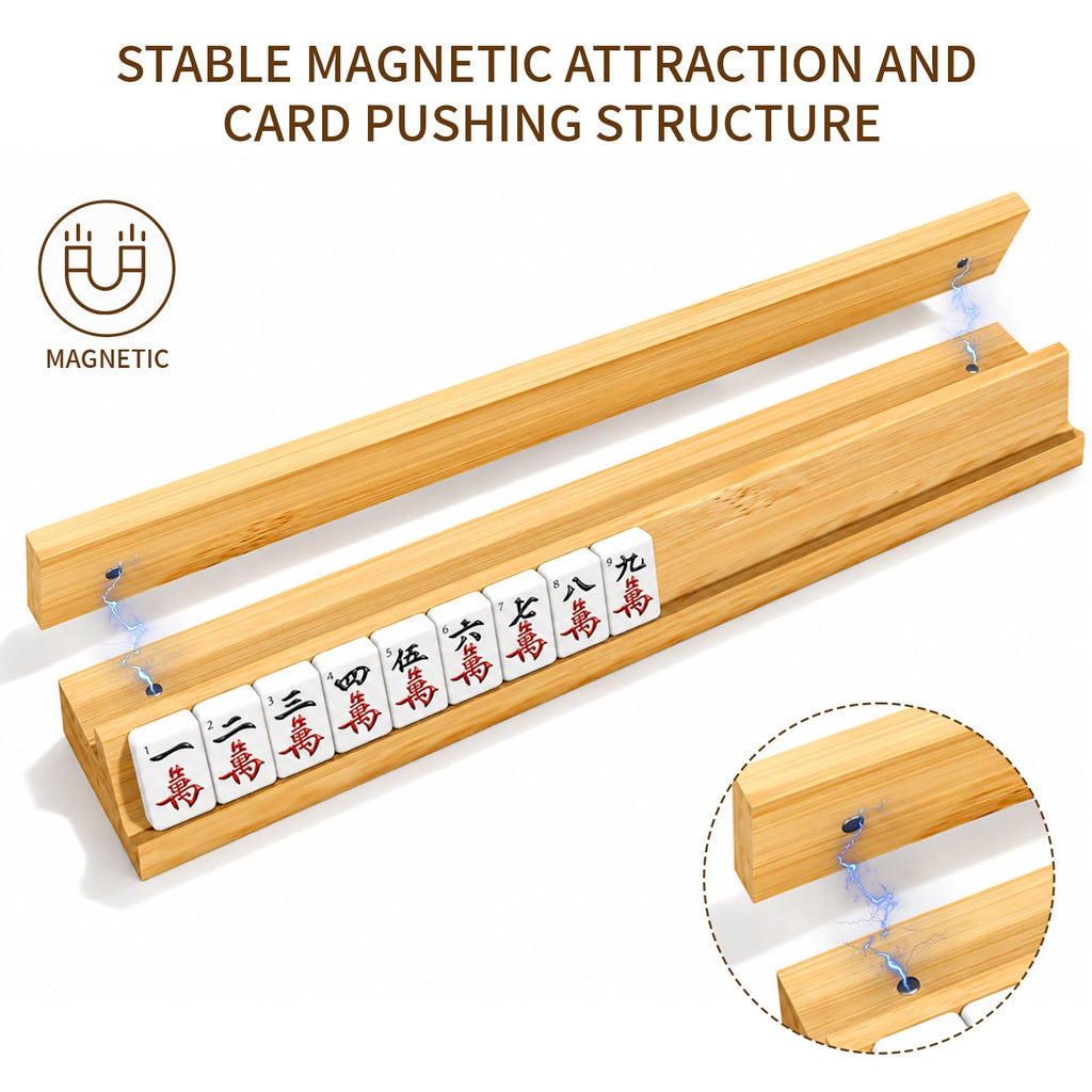 Bamboo Mahjong Racks with Pushers, Set of 4 K5393