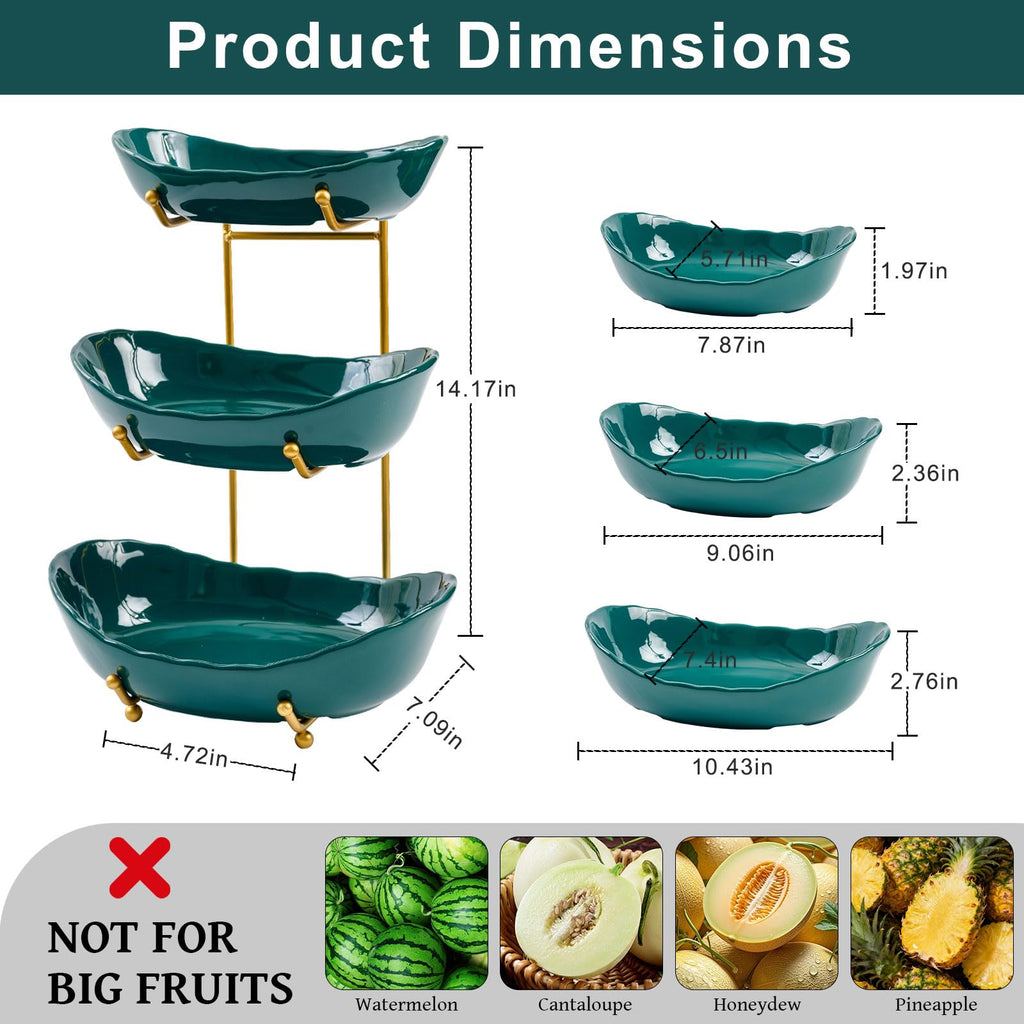 Ceramic 3 Tier Fruit Bowl A6367