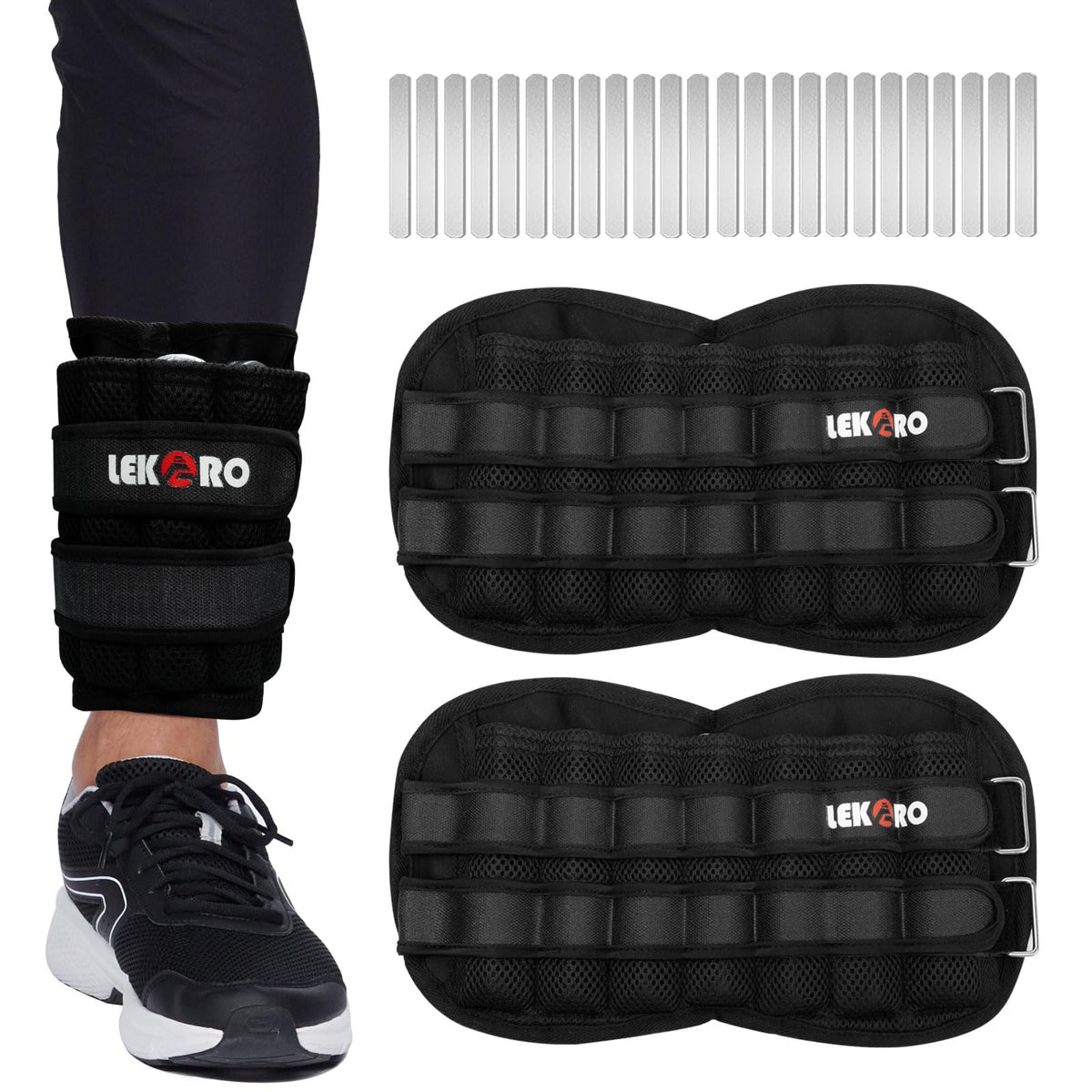Ankle Weights Wrist Weights, 1 Pair Adjustable Removable Steel J492