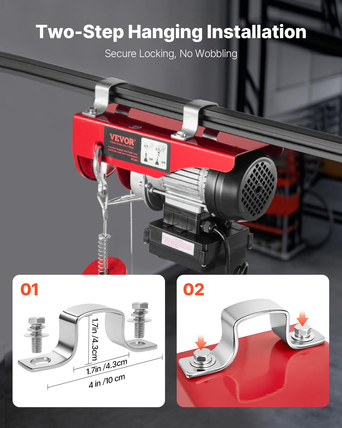 110v 440lbs Electric Hoist with Wireless Remote Control P103