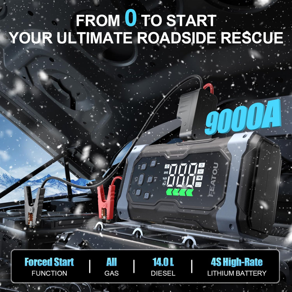 9000A Jump Starter with Air Compressor I626885