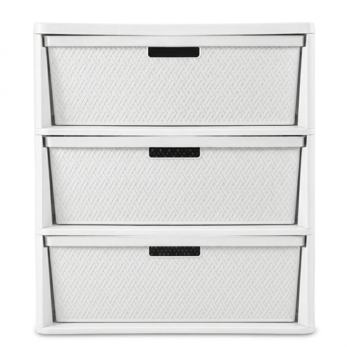 Opaque White 3-Drawer Plastic Storage Tower S143