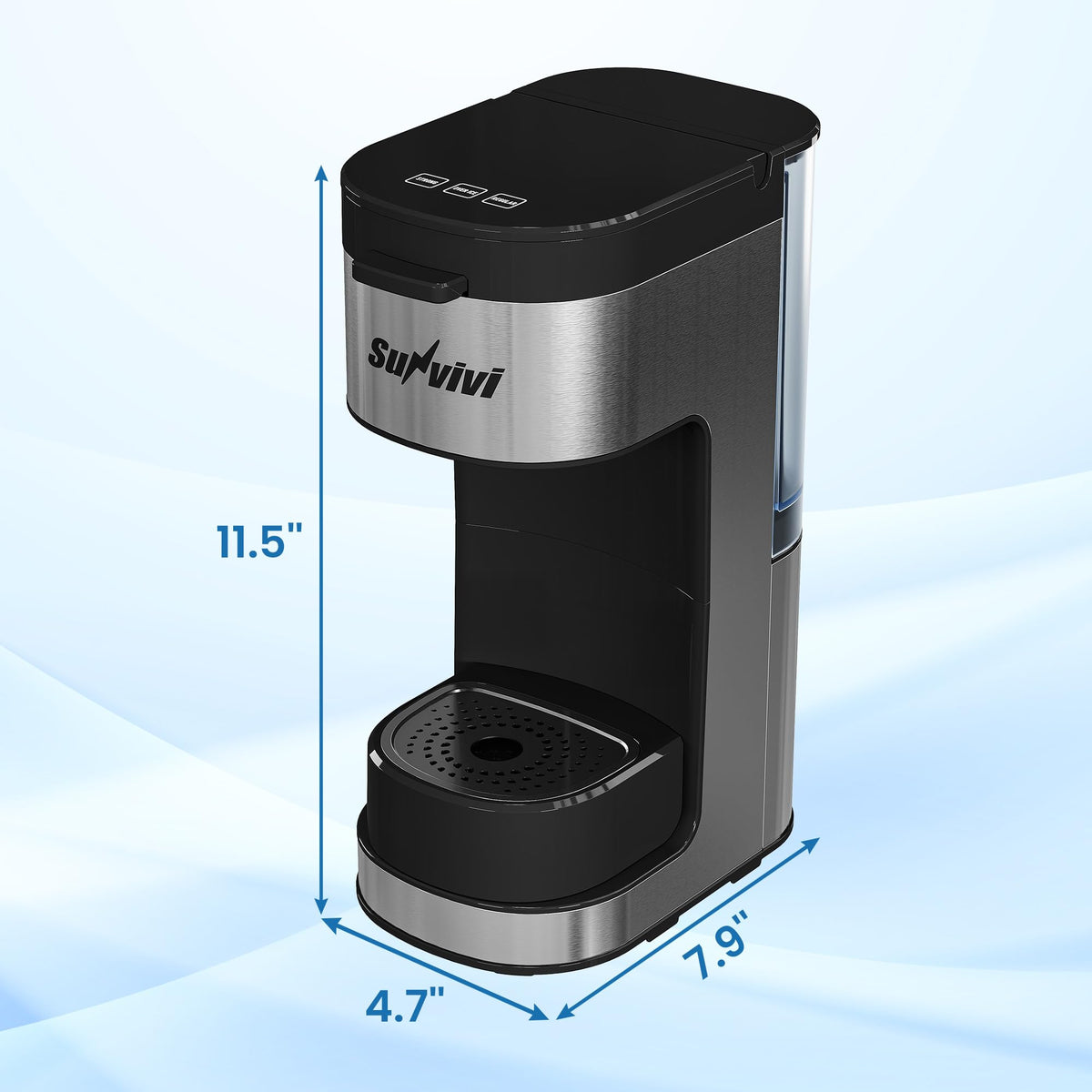 3-in-1 Single Serve Coffee Maker with Removable Water Reservoir, Black X354