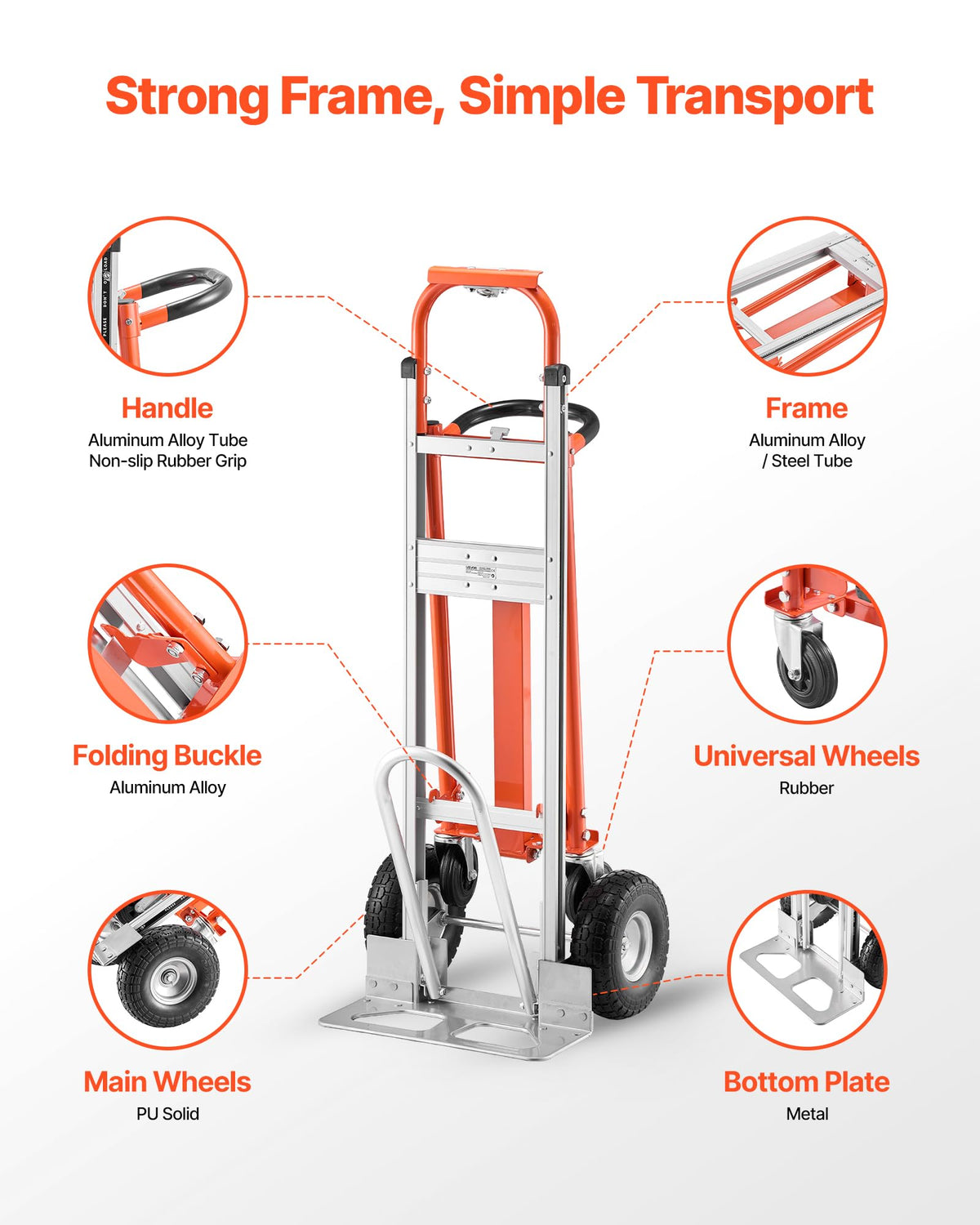 4 in 1 Hand Truck Dolly 1000 lbs Load Capacity L126
