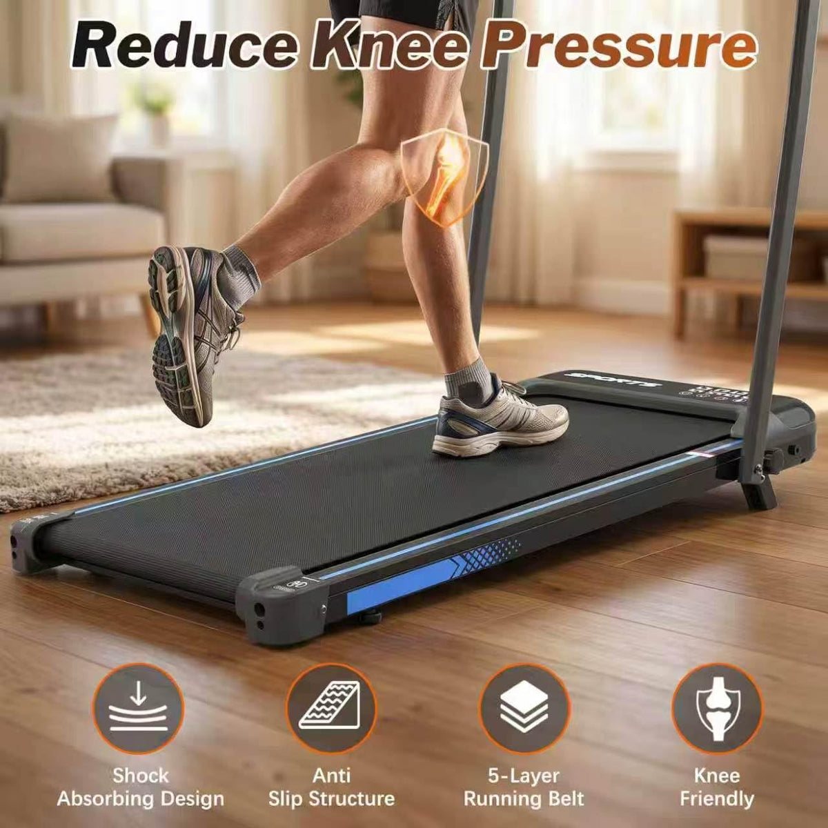 3 in 1 Foldable Under Desk Treadmill with Incline S885