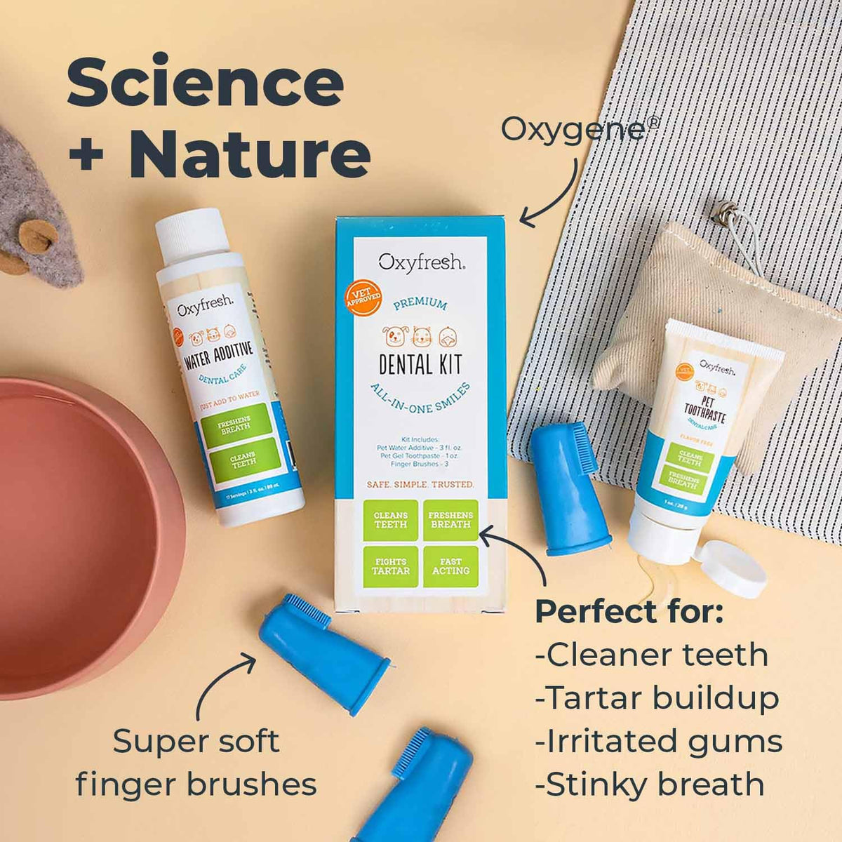 Pet Dental Kit 4oz Toothpaste + 16oz Water Additive M7063