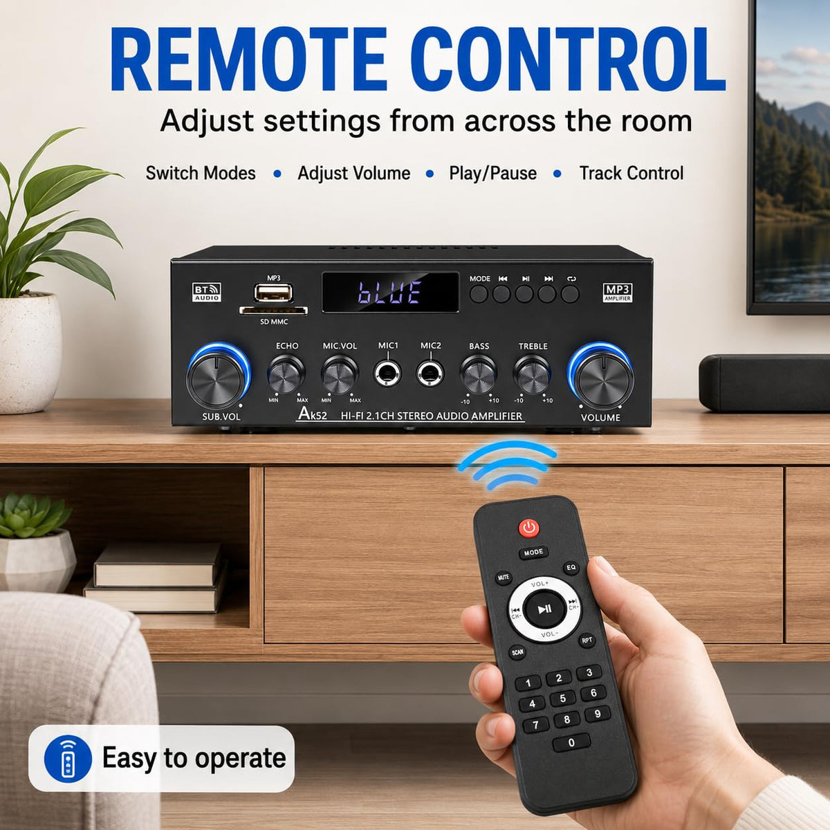 Bluetooth 5.0 2.1 Channel 400W Stereo Amplifier D134