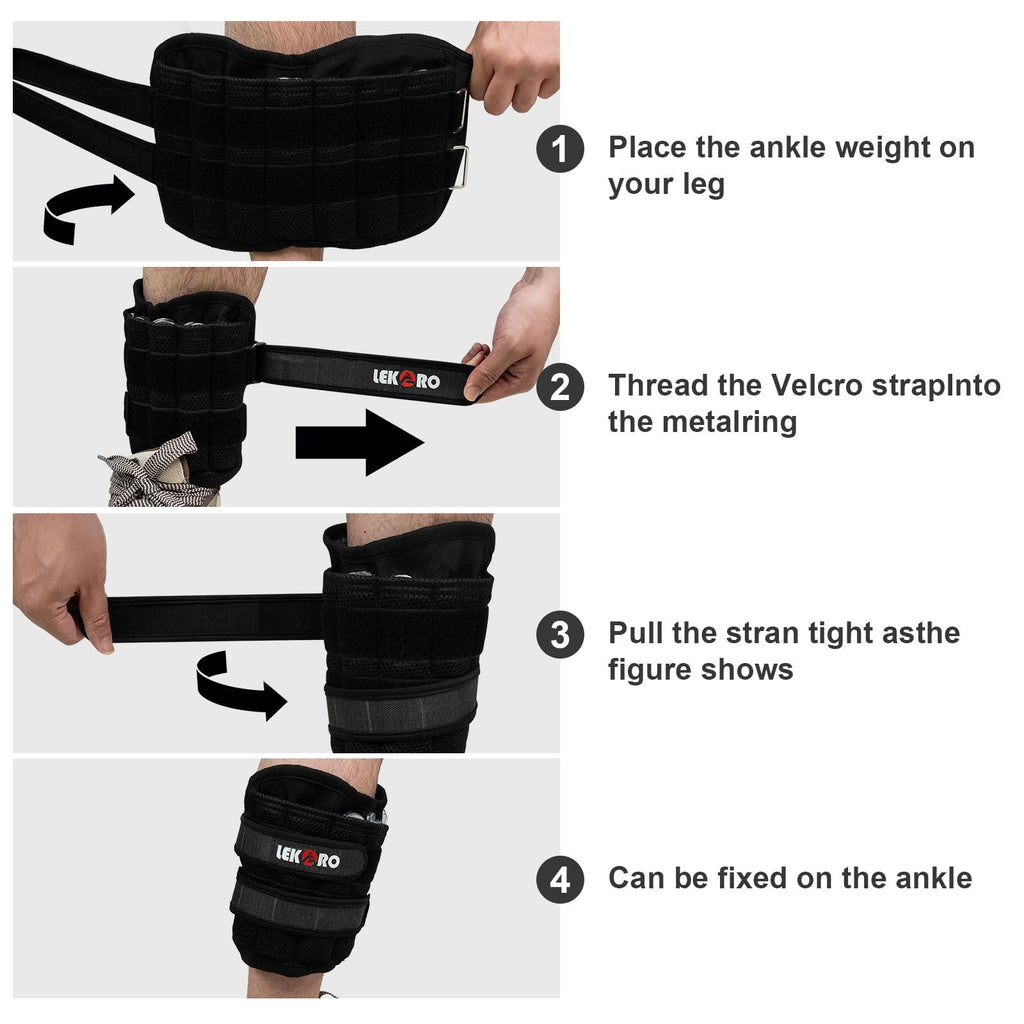 Ankle Weights Wrist Weights, 1 Pair Adjustable Removable Steel J492