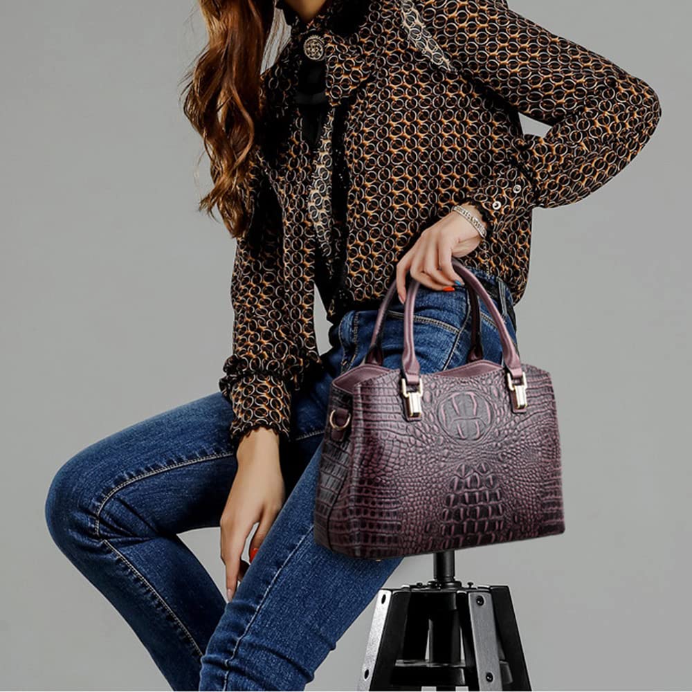 Crocodile Leather Satchel Handbag with Shoulder Strap A869111