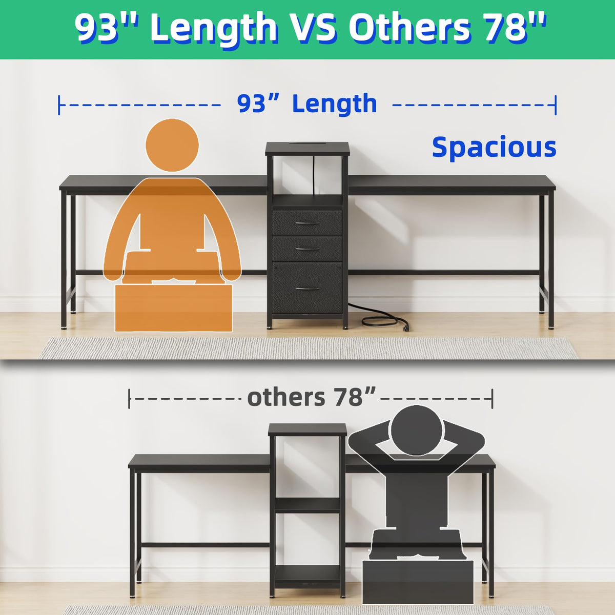 Two Person Desk with Charging Station E20927