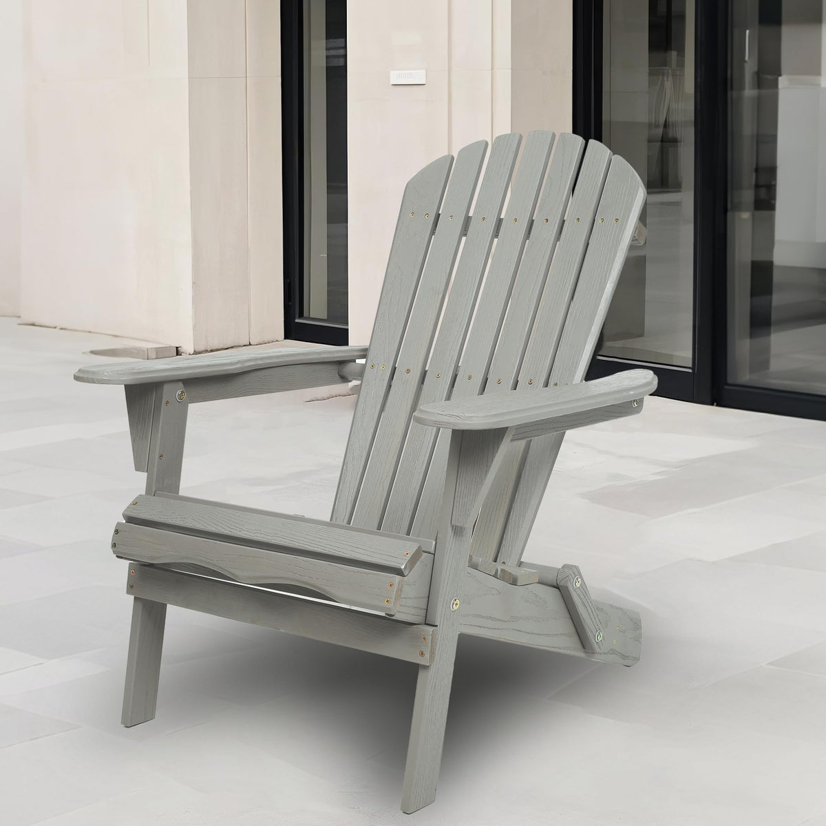 Wood Folding Adirondack Chair Set of 2 Solid Cedar U651050