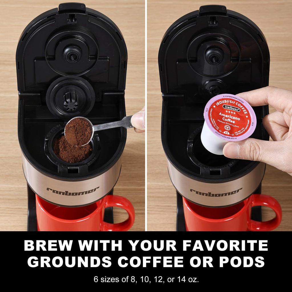 K Cup Single Serve Coffee Maker 2 in 1 J868920