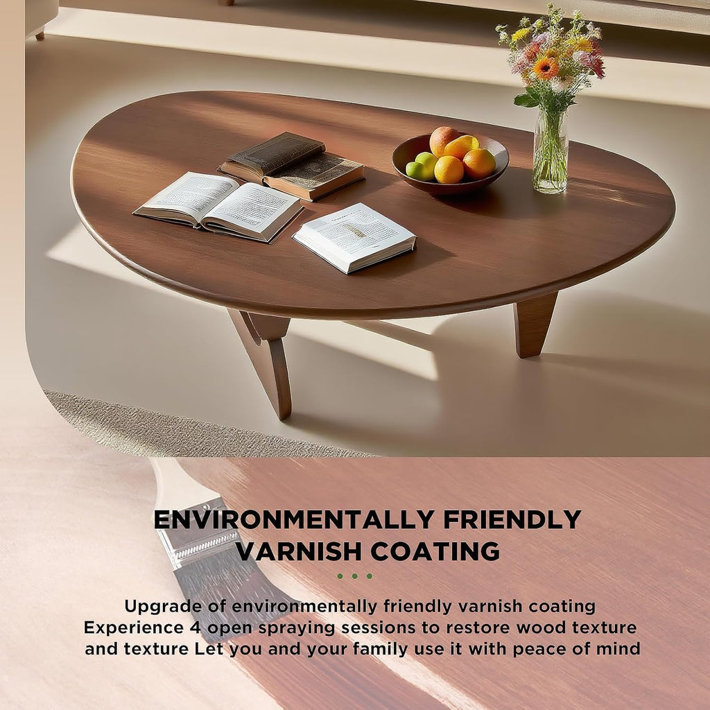 Solid Wood Oval Coffee Table 35"Lx24"Wx16"H T619