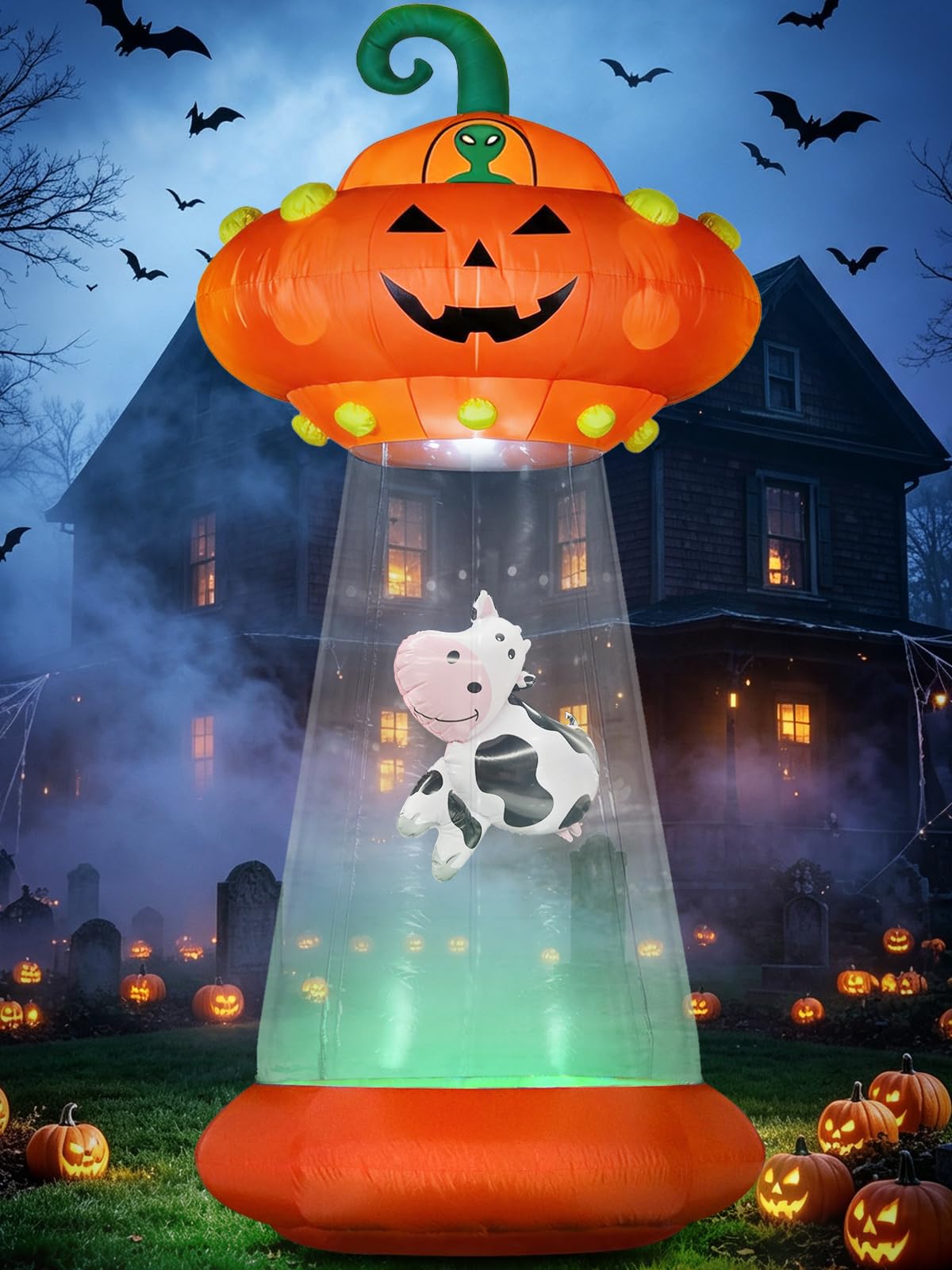 8 FT Inflatable Pumpkin UFO Decoration P6940