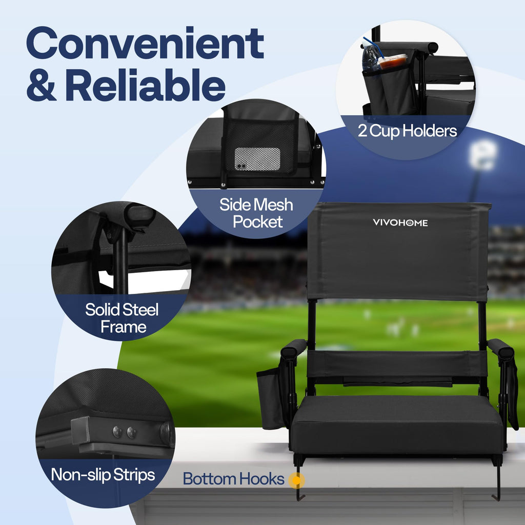 Adjustable High Back Stadium Seats with Cushion M602