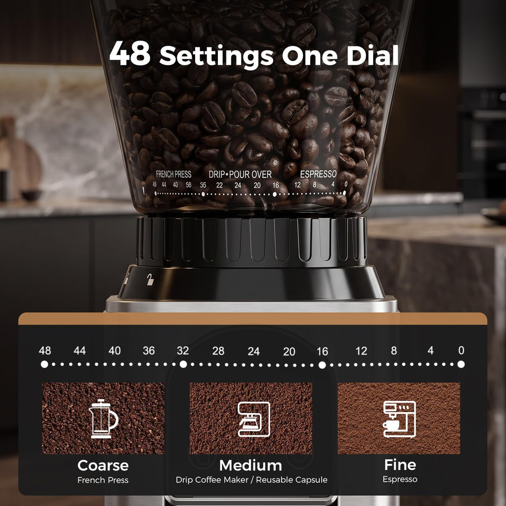 Conical Burr Coffee Grinder with 48 Settings O68258