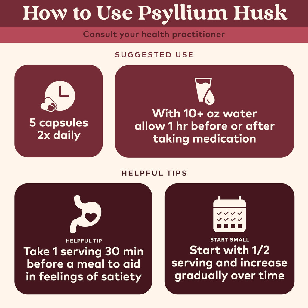 Psyllium Husk Capsules Fiber Supplement Vegan 180 Count L1226