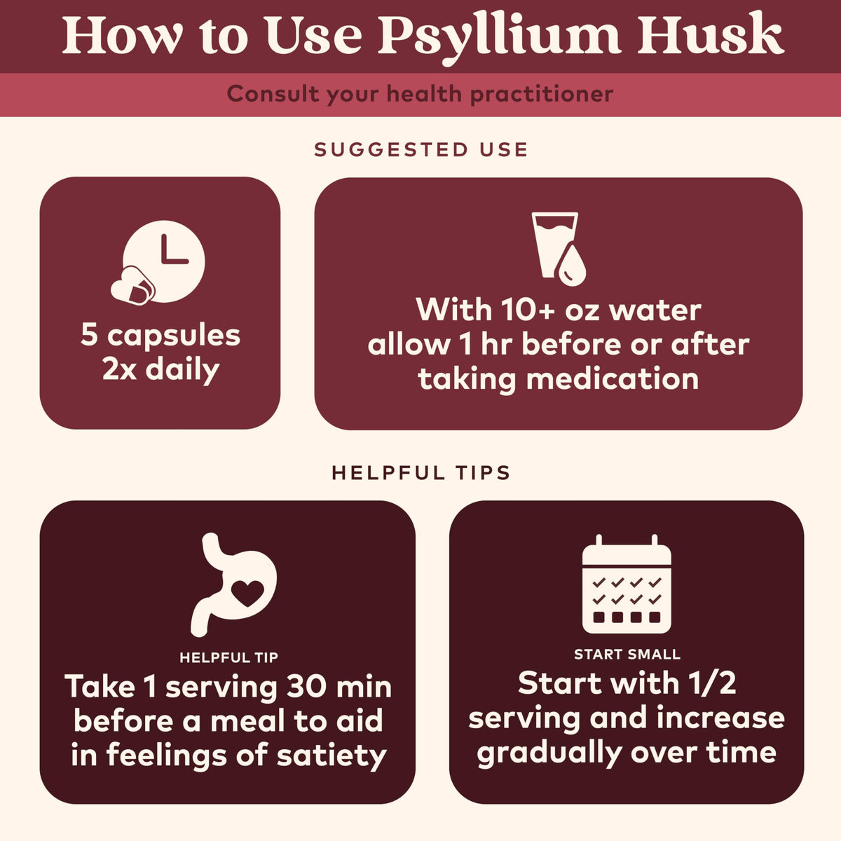 Psyllium Husk Capsules Fiber Supplement Vegan 180 Count L1226