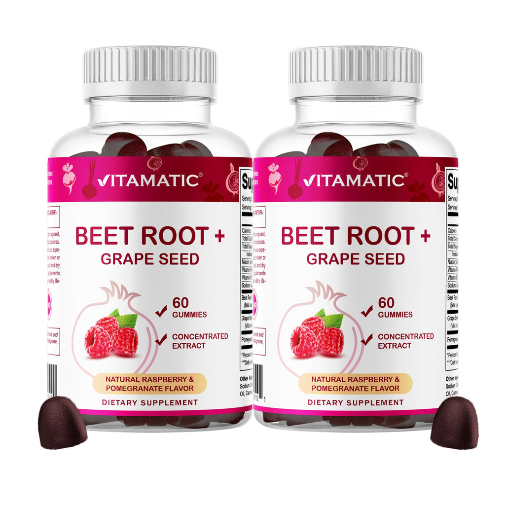 Beet Root Gummies with B6, B12, Grape Seed & Pomegranate 120 Count T41679