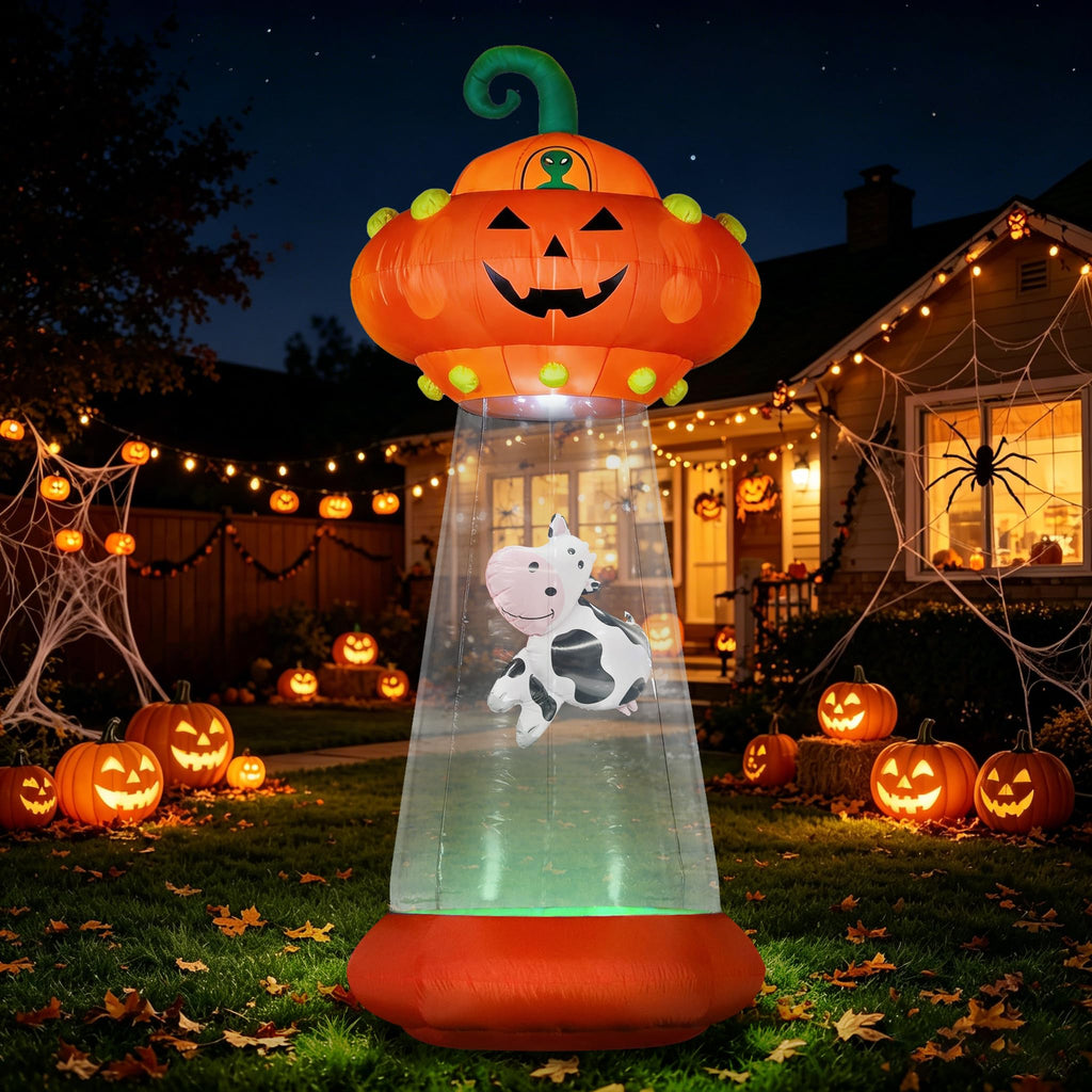 8 FT Inflatable Pumpkin UFO Decoration P6940