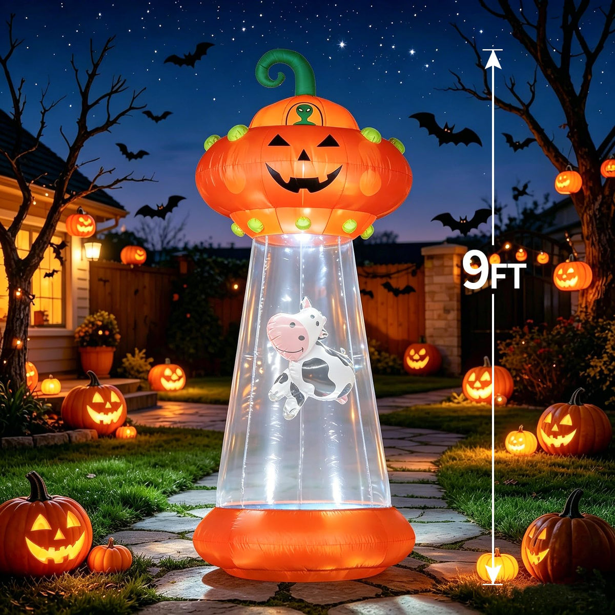 8 FT Inflatable Pumpkin UFO Decoration P6940