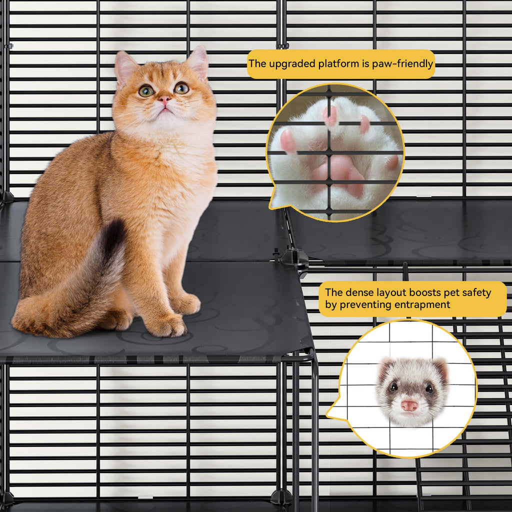 3-Tier Cat Cage Indoor Enclosure with Hammock W221