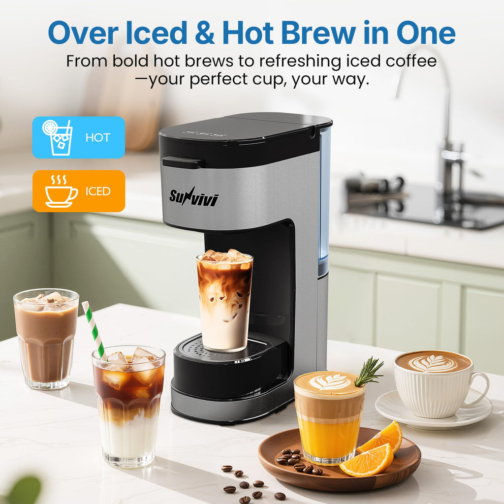 3-in-1 Single Serve Coffee Maker with Removable Water Reservoir, Black X354