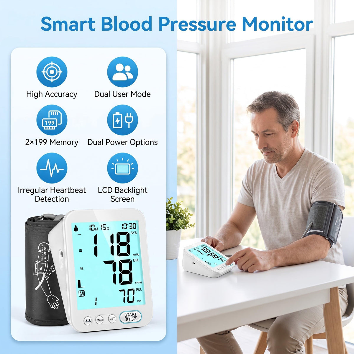 Blood Pressure Monitor Upper Arm with Storage Bag F2031