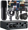2x2 USB Audio Interface Recording Bundle with Condenser Mic, Headphones, Shockmount, XLR Cable F94339